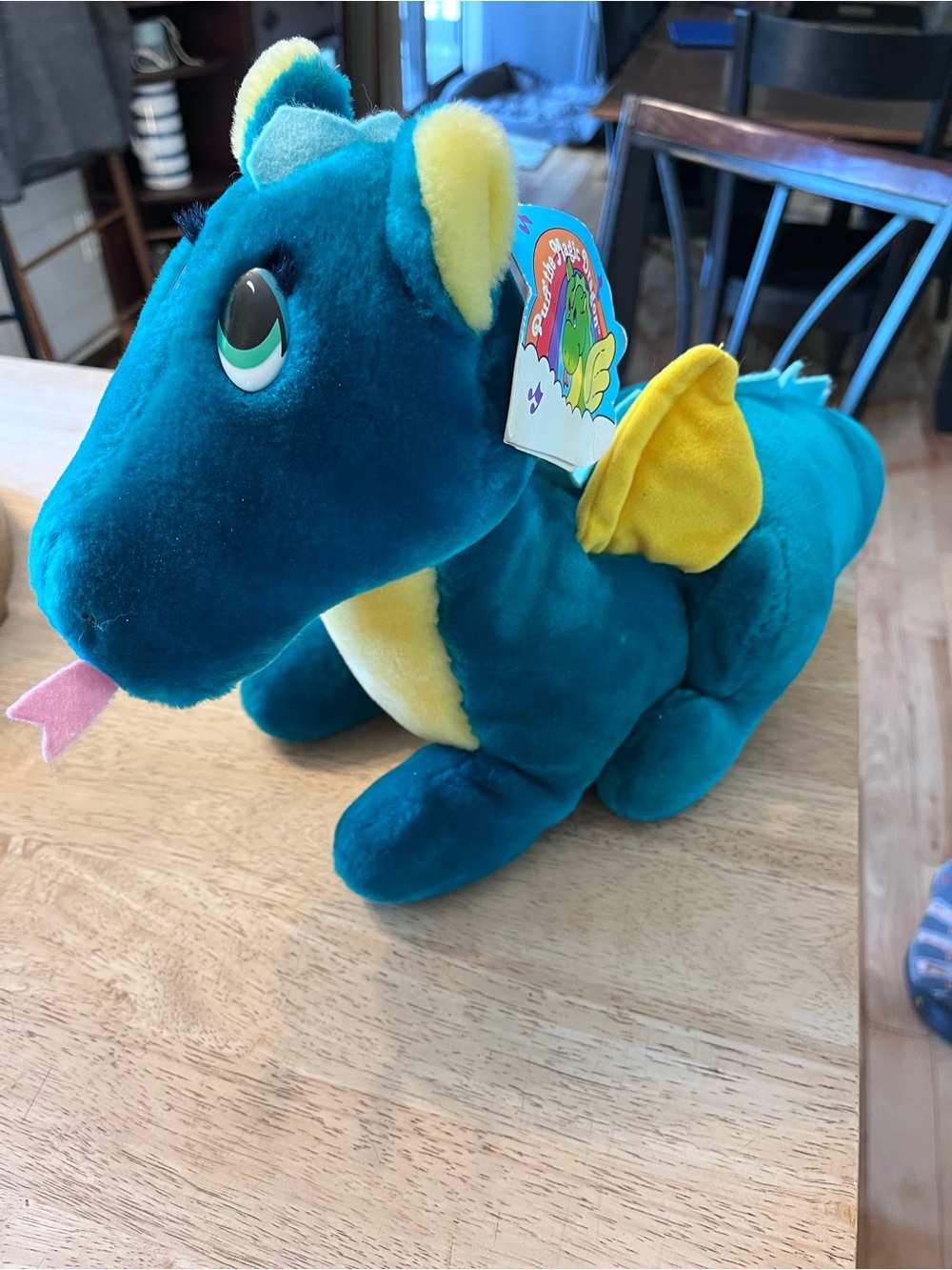 Vintage Push the Magic Dragon with Yellow Wings Plush